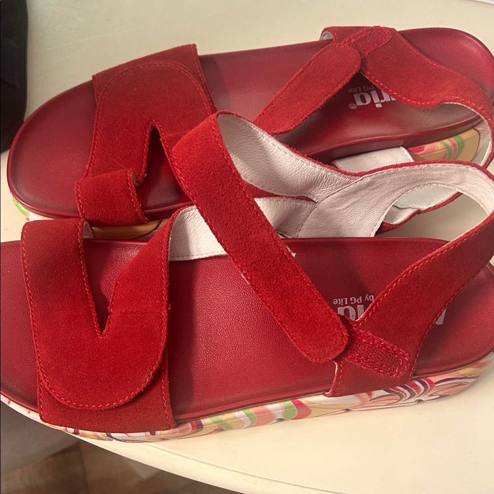 Alegria  Red Suede Women's Sandals size 39